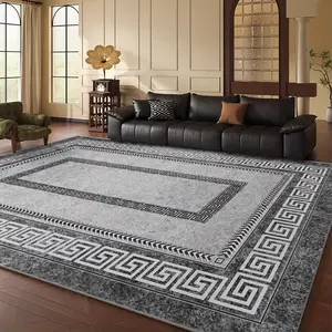 Greek Pattern HD Printed - Double Lock Edge, Machine Washable, Non - Slip, Modern Area Rug. Ideal for Bathroom, Living Room & More, Great for Christmas & Gifts