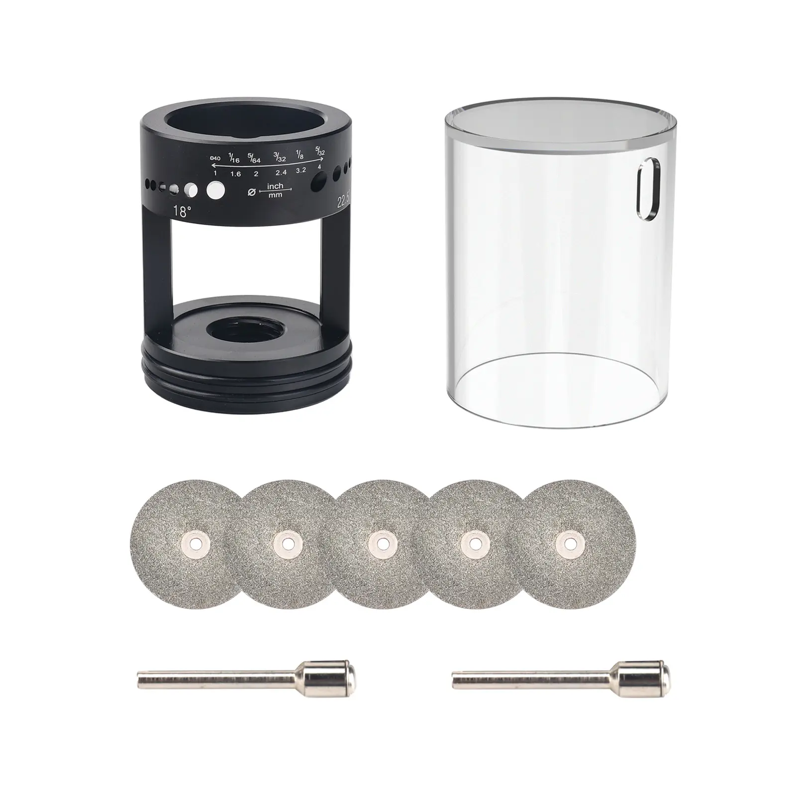 3mirrors Fourth Gen TIG Tungsten Electrode Sharpener Grinder Tool, Aluminum Alloy Head with 24 Angle Holes, 24 Guides, 6 Sizes, Dust Housing & 5 Diamond Wheels for Rotary Tool