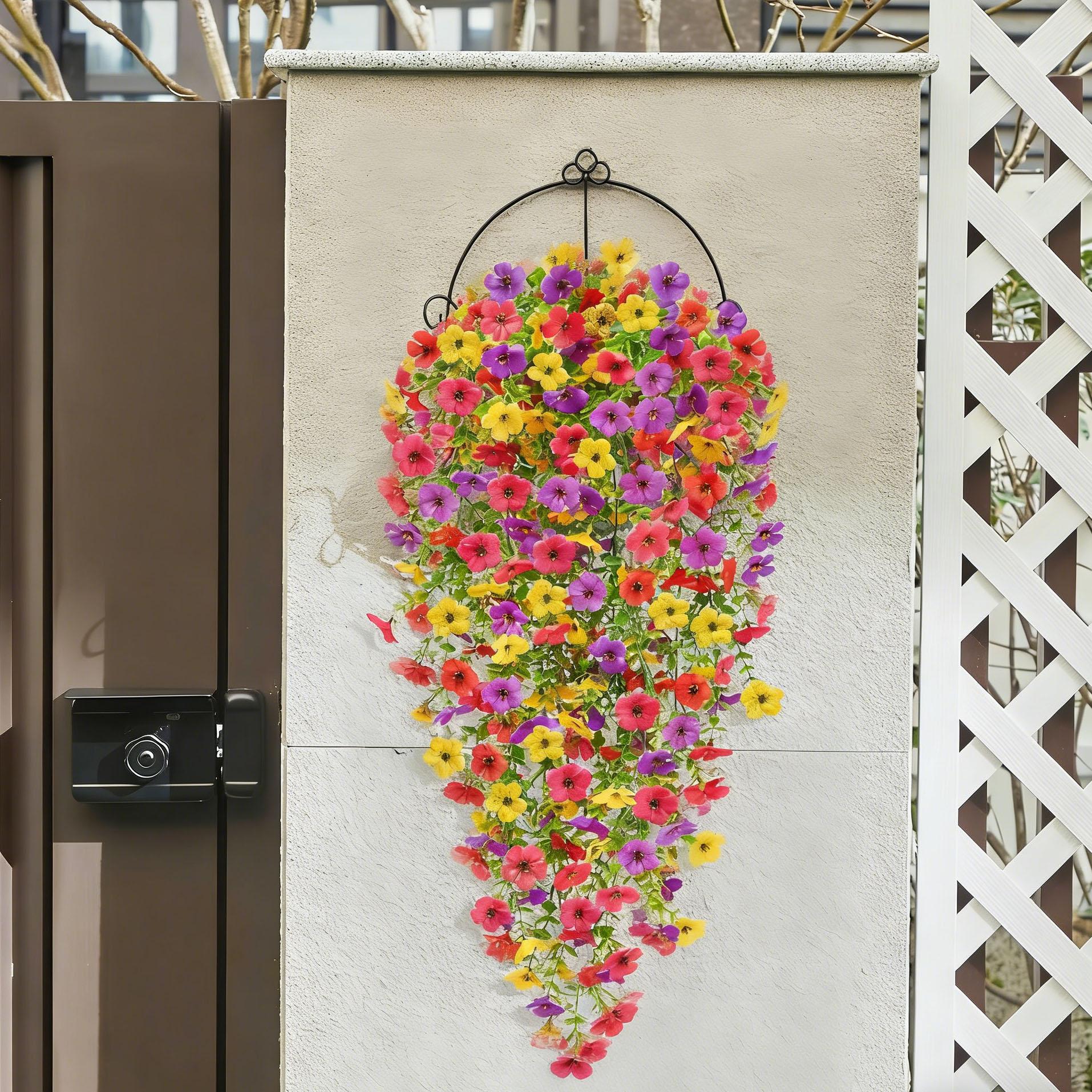 8 PCS Faux Silk Daisy with Eucalyptus Leaves, Artificial Fake Hanging Flowers Plants for Outdoor Autumn Decoration,UV Resistant Look Real Long Trailing Vines for Outside Home Indoor Planter Porch Patio Balcony Yard Decor