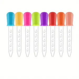 2pcs Silicone Graduated Dropper, Pipettes Transfer Eyedropper with Bulb Tip for Candy Oil Kitchen Gummy Making - Multiple Colors