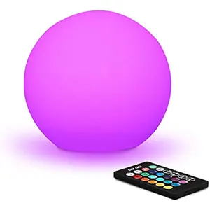 6-inch RGB Color-Changing LED Globe Orb Light w/Remote, Mood Lamp Kids Night Light, 16 Dimmable Colors & 4 Modes, Battery & AC Adapter Power, Home Bedroom Patio Pool Decorative Lighting