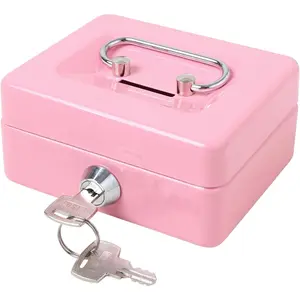 Small  Box with Lock and Slot, Metal  Piggy  for Adults and ,  Locking  Box