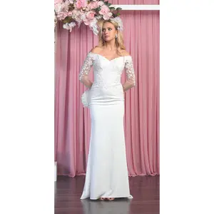 Sheath Wedding Dresses | Ivory Bridal Gown by RQ7910