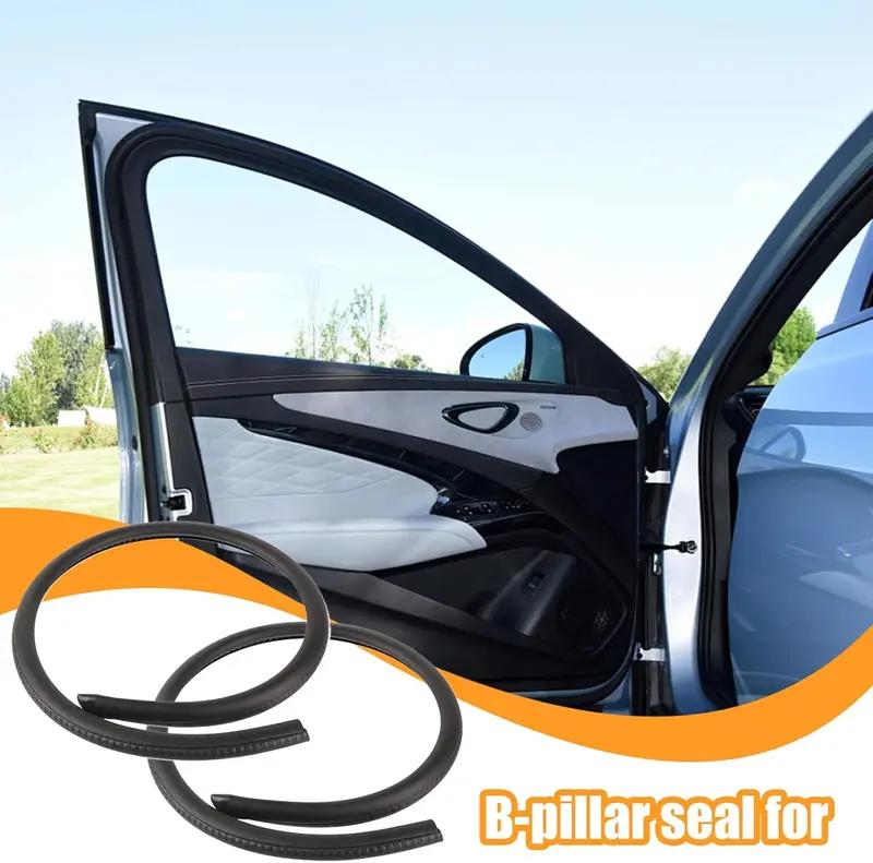 2Pcs B Pillar Sealing Barrier - Weather Removal Guard For Car Soundproofed, Auto Finishing Edge Protector For SUV Truck RV | High Density Rubber Seal | Frame with Buckle EPDM Rubber Strip