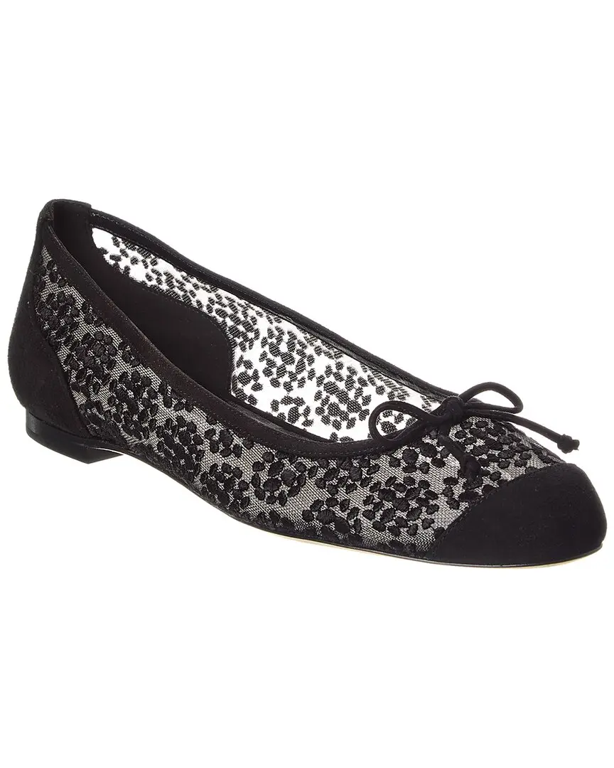 Manolo Blahnik Capbal Mesh & Suede Flat