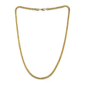 Dante Men's Gold PVD Stainless Steel 4mm Wheat Chain