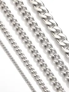 1 Meter Long Stainless Steel Nk Cuban Chain DIY Jewelry Making Supplies, Punk Style Necklace Bracelet Accessories for All Seasons