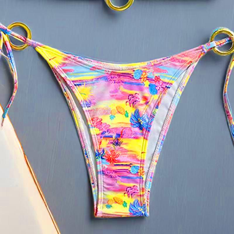 two-piece bikini | Macaron tropical style | Women's full body printed bikini | Women's swimsuit suitable for beach vacations, hot springs, and all seasons