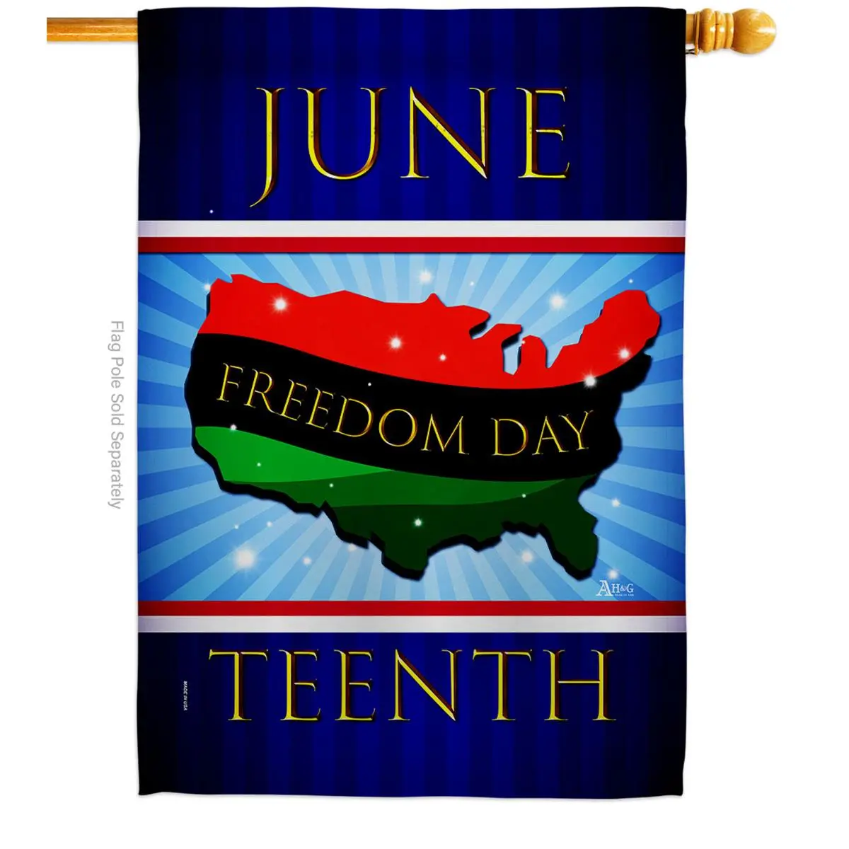 Americana Home & Garden H140996-BO 28 x 40 in. Freedom Day Black History Juneteenth Double-Sided Decorative Vertical House Flags - Decoration Banner Garden Yard Gift