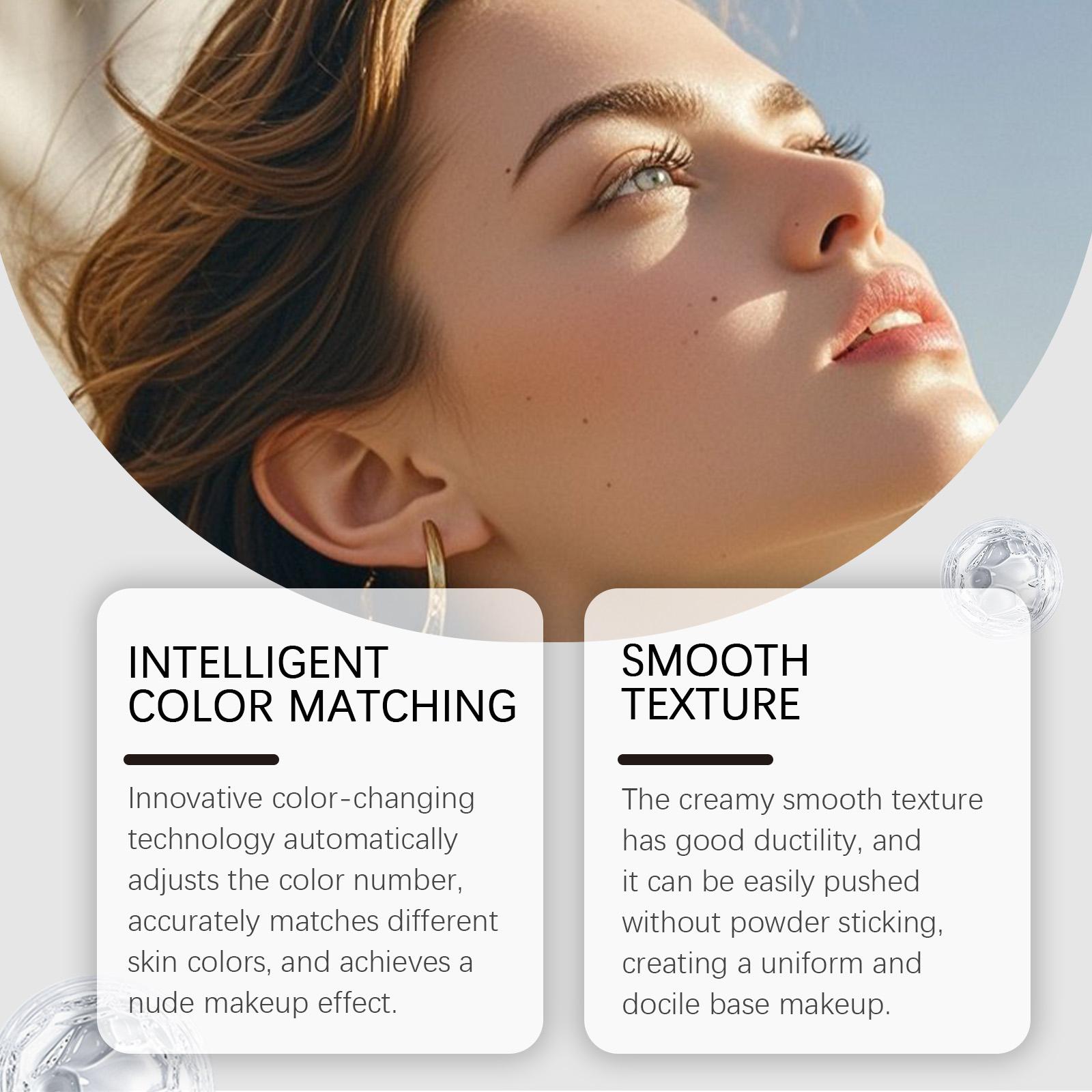 Flawless Filter,AMZ This Two-In-One Color-Changing Foundation Stick, Full Coverage Base Makeup, Dual-Ended with Detachable Brush for a Flawless Look (Natural) Concealer Cosmetic Smooth