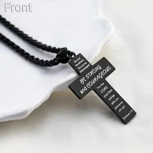 Men American Flag Cross Necklace for Men, Men Black Cross Necklace Gifts.American Flag Pendant Chain for Men.Flag Necklace Gifts Safetypinnecklace
