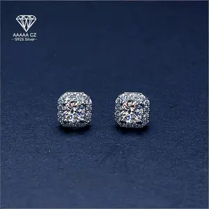 925 Sterling Silver 5A Zircon Square Stud Earrings for Women | Ideal Gifts for Birthday, Valentine’s Day, Christmas, Halloween & New Year | Minimalist Versatile Jewelry for Daily Wear, Vacation, Party & Wedding Studearrings Scandinavianearrings
