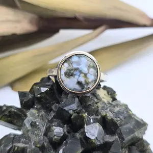 Jen's Jewels Ocean Jasper Bronze and Sterling Silver Ring, Ring Size 9, Ocean Jasper Ring