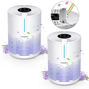 [Live] MOOKA Air Purifier 2 Packs for Home Bedroom Apartment Office Car RV H13 True HEPA Filter USB Portable Covers Up to 300 Ft² Allergies Pets Smoke Dust Fragrance Sponge Night Light,Gift