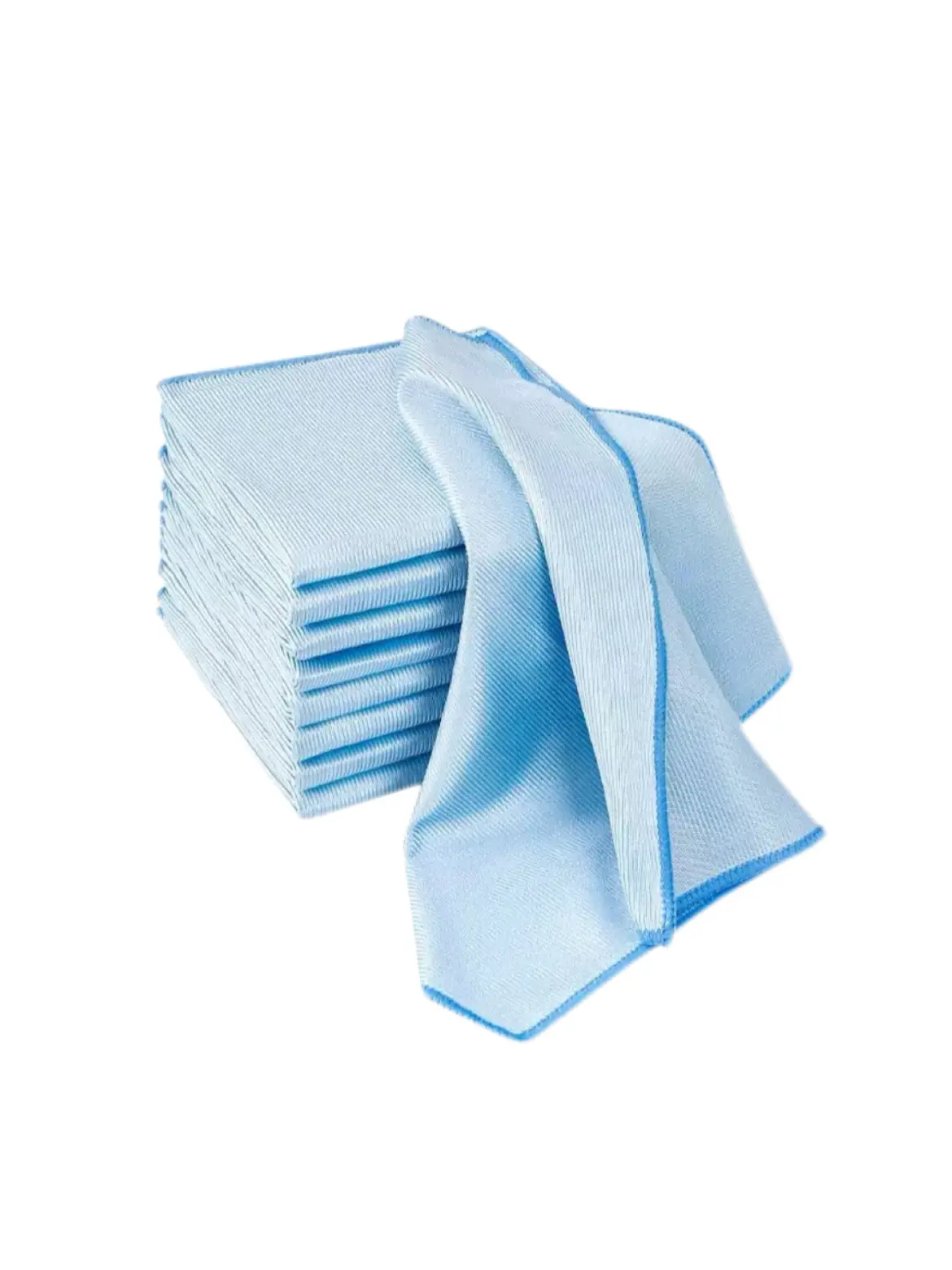 Microfiber glass cleaning cloths, 6-pack, 12 inches x 12 inches, lint-free, quickly cleans windows, glass, windshields, mirrors, and stainless steel, blue.