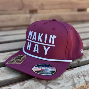Makin' Hay - Maroon & White Curved Bill Hat
