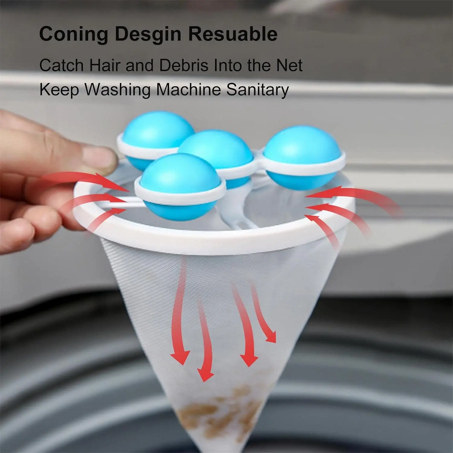 Hair Filter Bag Lint Catcher for Washing Machine Pet Hair Catcher 4 Pack-FJY