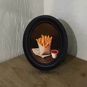 Vintage Artistic Style French Fries with Ketchup Pattern Home Decor, Perfect for Halloween Christmas Thanksgiving, Ideal Wall Decoration for Rooms and Offices, Decoration Items