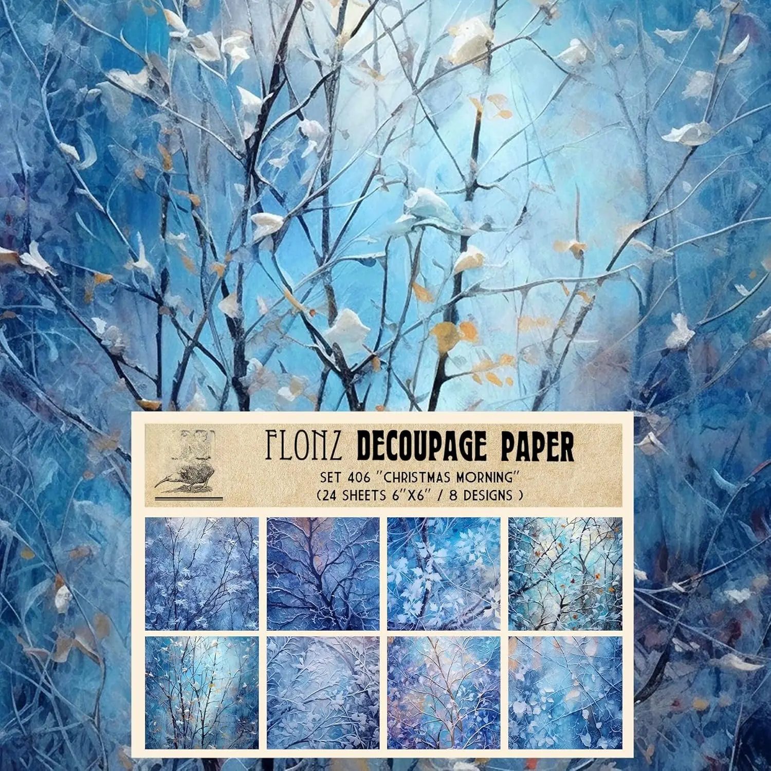 Decoupage Paper Pack (24 Sheets 6"x6") Christmas Morning #  Styled  Paper for Decoupage, Craft and Scrapbooking