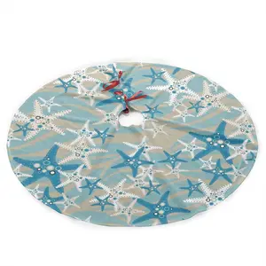 35.5" Starfish Christmas Tree Skirt for Xmas Festive Holiday Decoration