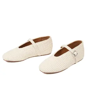 CELNEPHO Mary Jane Ballet Flats Round Toe Laser Cut Design Adjustable Buckle Strap  Ballerina Flats Elegant Comfortable Flats for Women Party Office Work Womens Casual Dress Shoes