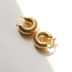 18K Gold WATERPROOF HOOP EARRINGS