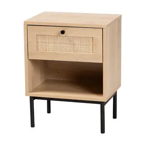 Baxton Studio Sherwin Light Brown 1-Drawer EndTable