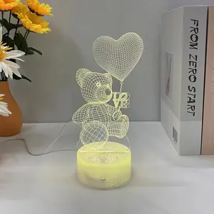 【TikTokShopBlackFriday】3D Cute Bear Design Night Light, USB Powered Creative LED Desk Lamp, Decorative Light for Home Bedroom Living Room, Atmosphere Light, Perfect Christmas Gift for Men & women, TikTokShopCyberMonday