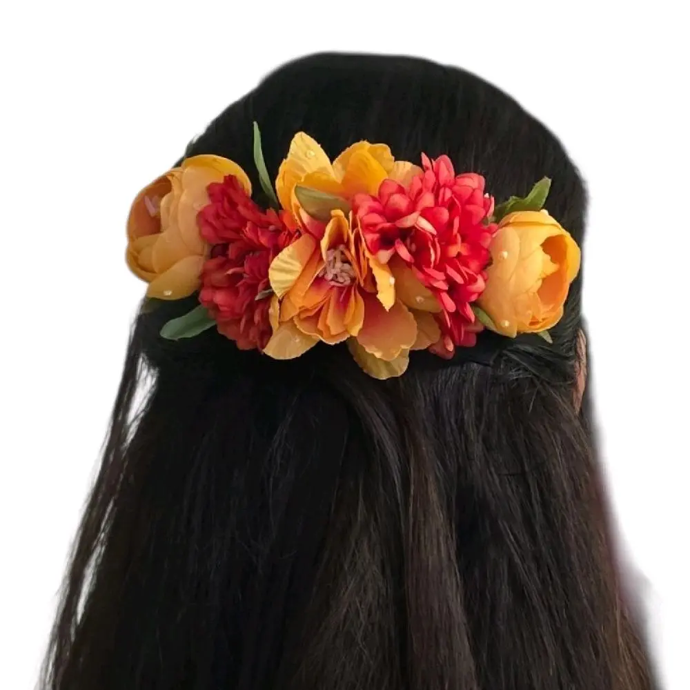 Elegant Floral Design Hair Comb, Flower Party Hair Accessory for Fashion Styling Handmade 1- of-a-Kind
