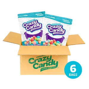 Freeze Dried Sour Gummy Worms, Crazy Candy Sour Crispy Crawlers - Tangy Coating Crunchy Candy, Hollow Texture Treats