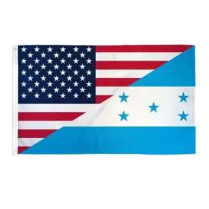 USA and Honduras Combined Flag 3x5 Ft, Christmas Flag for Home Decoration, Indoor and Outdoor, All Season Decoration