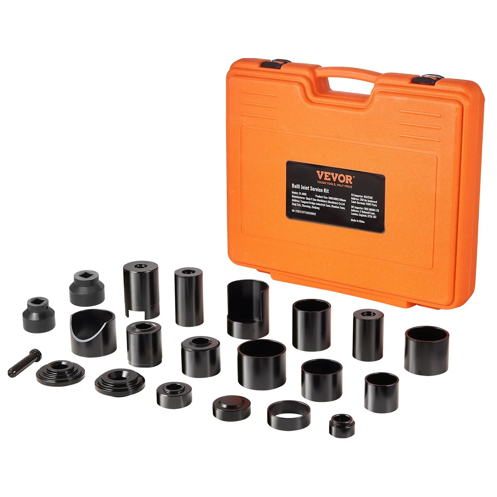 【summerfinds】VEVOR Ball Joint Press Kit, 23 pcsTool Kit, C-press Ball joint Remove and Install Tools, for Most 2WD and 4WD Cars, Heavy Duty Ball Joint Repair Kit for Automotive Repairing
