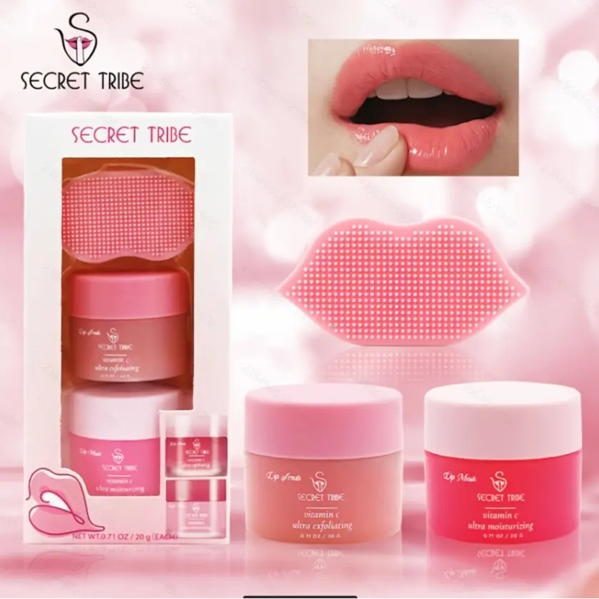 Lip Care Set, 3 Counts/set Moisturizing Lip Mask & Lip Scrub & Brush, Exfoliating Lip Care Product for Women & Girls, Hydrating Lip Treatment, Lip Essentials