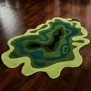 Creative Artistic Irregular Line Rug, Luxurious Decorative Carpet for Living Room Bedroom Kitchen, Easy Clean Home Decoration