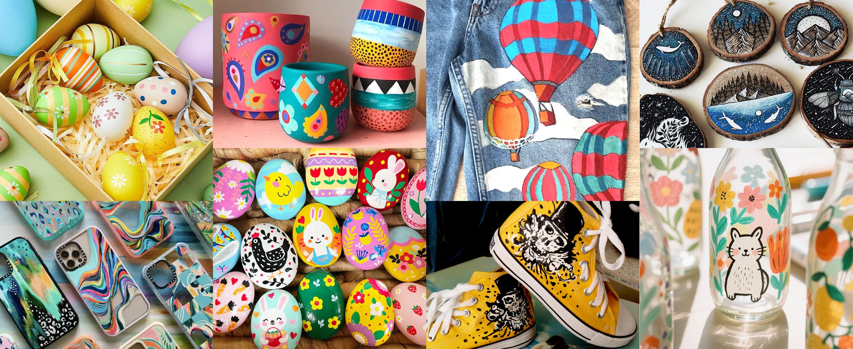 Nicpro Acrylic Paint Markers, Water-Based Brush Tip Acrylic Paint Pens with Automatic Ink Control for DIY Crafts, Art Paint Markers for Rock Painting, Glass, Ceramic, Christmas Decorations