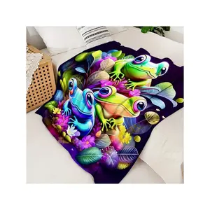 Colorful Flannel Blanket - Digital Print, Soft, Comfortable All Seasons, Luxurious Line Texture, Choice And Halloween Gifts