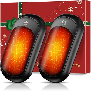 Valentine's Day gift   Ultra-Thin Pocket Hand Warmers 2-Pack Rechargeable - 6400mAh Long-Lasting Heat, UL Certified 3 Modes - Christmas Thanksgiving Gift for Camping Hunting Winter Outdoor Activities