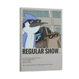 Regular Show Poster, TV Show Anime Posters Canvas Poster Bedroom Decor Sports Landscape Office Room Decor Gift Frames Wall Ornaments Decoration Artistic Print