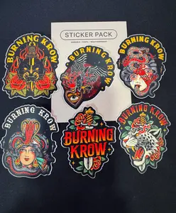 Burning Krow Traditional Style Sticker Pack
