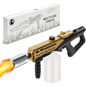 Powerful Propane Torch Gun with Adjustable Flame, Kitchen Blow Torch for Cooking, BBQ, Campfire, Flame Thrower Gun Propane Torch Weed Burner, DIY Welder and Grill Gun(Propane Tank Not Included)