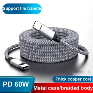 Premium Type C to Type C 60W Fast Charger Cable - 1M, 2M, 3M, 5M, 8M PD Extension Data Cable for iPhone 15, MacBook, Xiaomi, Samsung, and Cameras - High-Speed Charging & Data Transfer, Durable Design, Perfect for Home & Office Use lamgool