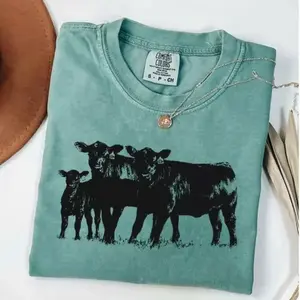 Comfort Colors Cute Cow Vintage T-shirt Gift For Farmers Animal Lover Gift Western Country T-shirt Cow Lover Gift Idea