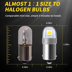 10pcs Ba9s Ba9 1895 1891 53 57 64111 3893 47830 Error Free LED Bulb, Super Bright 3030-Smd Interior Car Bulbs Replacement
