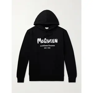 Alexander Mcqueen Logo Print Hoodie Black