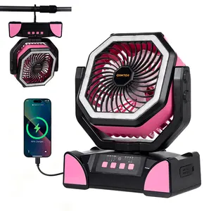 Qawtor  Outdoor Camping Emergency Fan - 2026 Upgraded 18000mAh Rechargeable, LED Light & , Lightweight with 360° Rotatable Hook,Camping Enthusiast,Easy to Carry,DealsforYouDays ,SummerWims