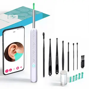 Smart visual ear canal cleaning stick, earwax removal tool, shovel-shaped ear canal cleaner with in-ear camera, HD otoscope, earwax remover, ear picker with 6 LED lights for cleaning earwax, Earwax Removal Kit