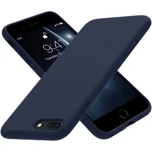OTOFLY Compatible with iPhone 7/8/SE 2022, iPhone 7 Plus/8 Plus Cases, Liquid Silicone Case, Full Body Screen Camera Protective Cover, Shockproof, Slim Phone 8 Case, Anti-Scratch Soft Microfiber Lining Protector Cellphone