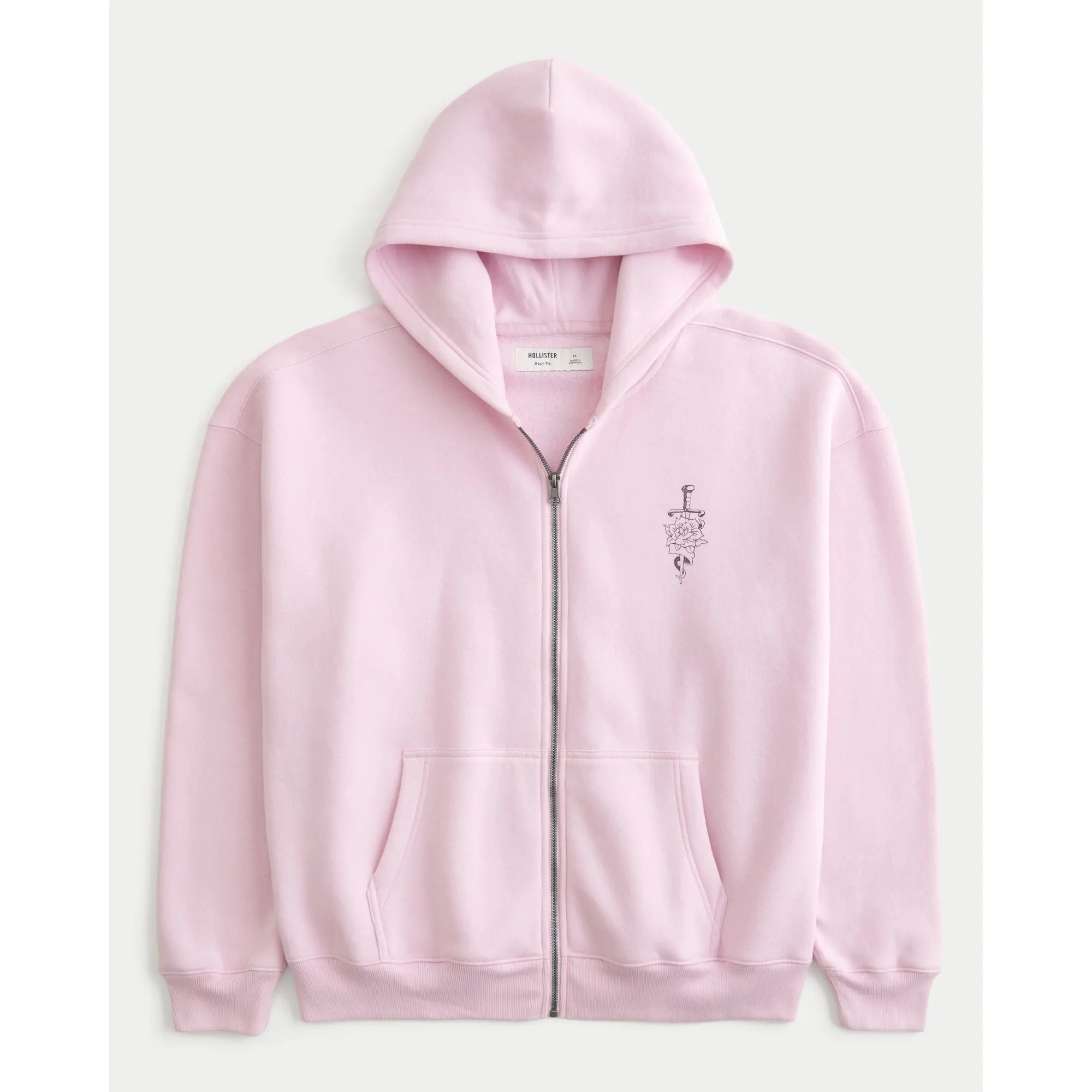 Hollister Feel Good Boxy Zip-Up Graphic Hoodie - TikTok Shop