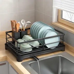 Multifunctional Kitchen Storage Rack, Thick Metal Sink Drainage Holder, Bowl and Plate Organizer, Dish Drying Organiser, Durable and Space-Saving Design