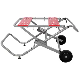 Rolling Foldable Table Saw Stand, Universal Heavy Duty Portable Table Saw Base with 8 Inch Smooth Rolling Wheels, Flexible Adjustable Height, 330Lbs Large Load Capacity, Sturdy Stable Support Frame for Woodworking Garage Workshop Construction DIY Handyman
